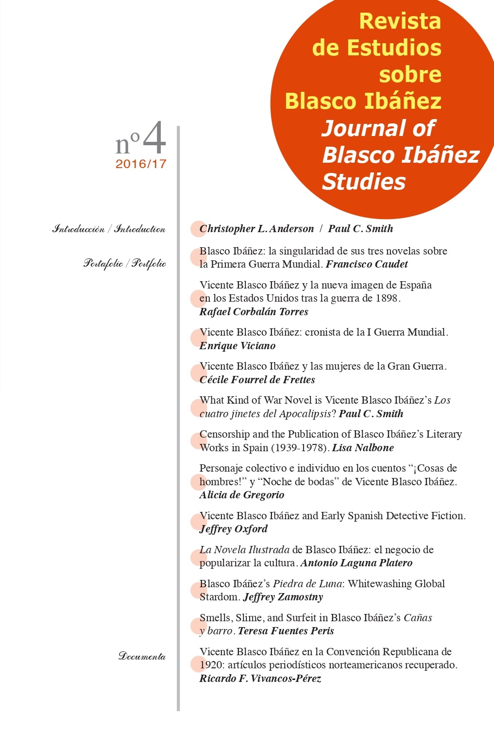 Journal of Blasco Ibáñez Studies nº 4